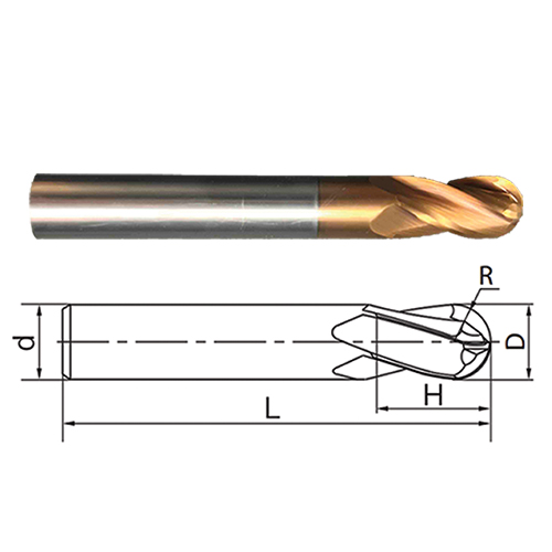 فرزهای کارباید بالنوز چهارپر BALLNOSE-4F