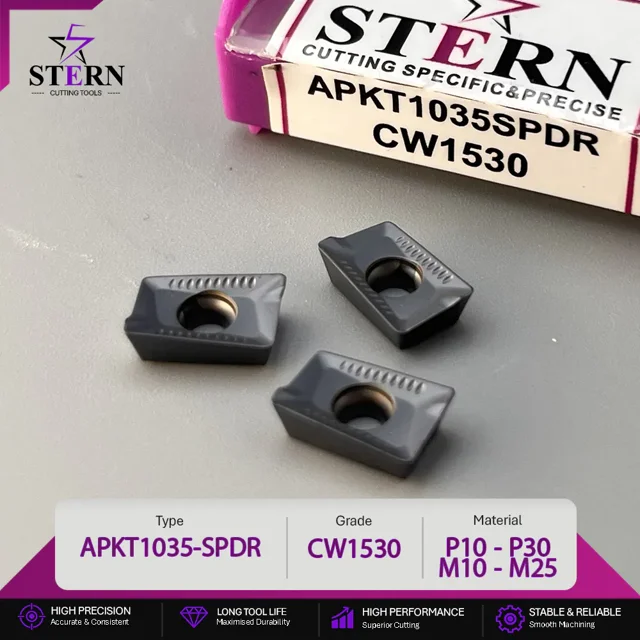 اینسرت فرزکاری STERN مدل APKT1035PDSR-CW1530 مخصوص ماشینکاری فولاد و استیل
