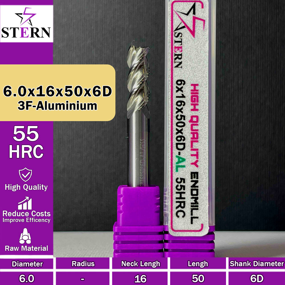 فرزکارباید آلومینیوم سه پر STERN 6*16*50*6D