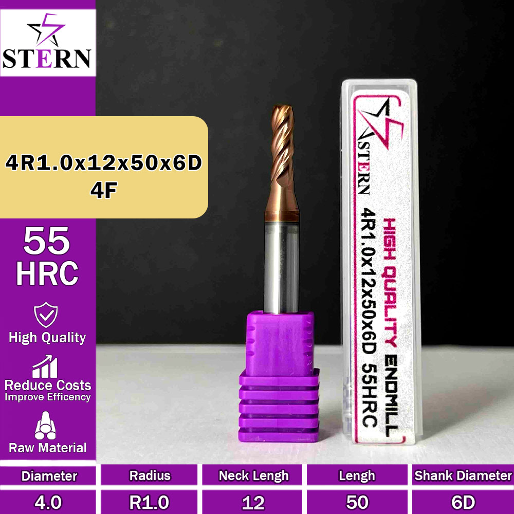 فرز کارباید تیپ ردیوس 4R1.0*12*50*6D STERN