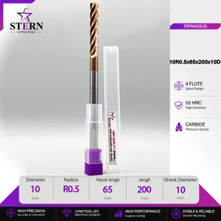 فرز انگشتی کارباید تیپ ردیوس 10R0.5*60*200*10D STERN