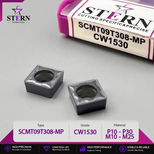 اینسرت STERN مدل SCMT09T308-CW1530 مخصوص ماشینکاری فولاد و استیل