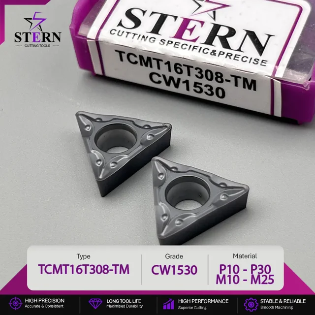 اینسرت STERN مدل TCMT16T316-CW1530 مخصوص ماشینکاری فولاد و استیل