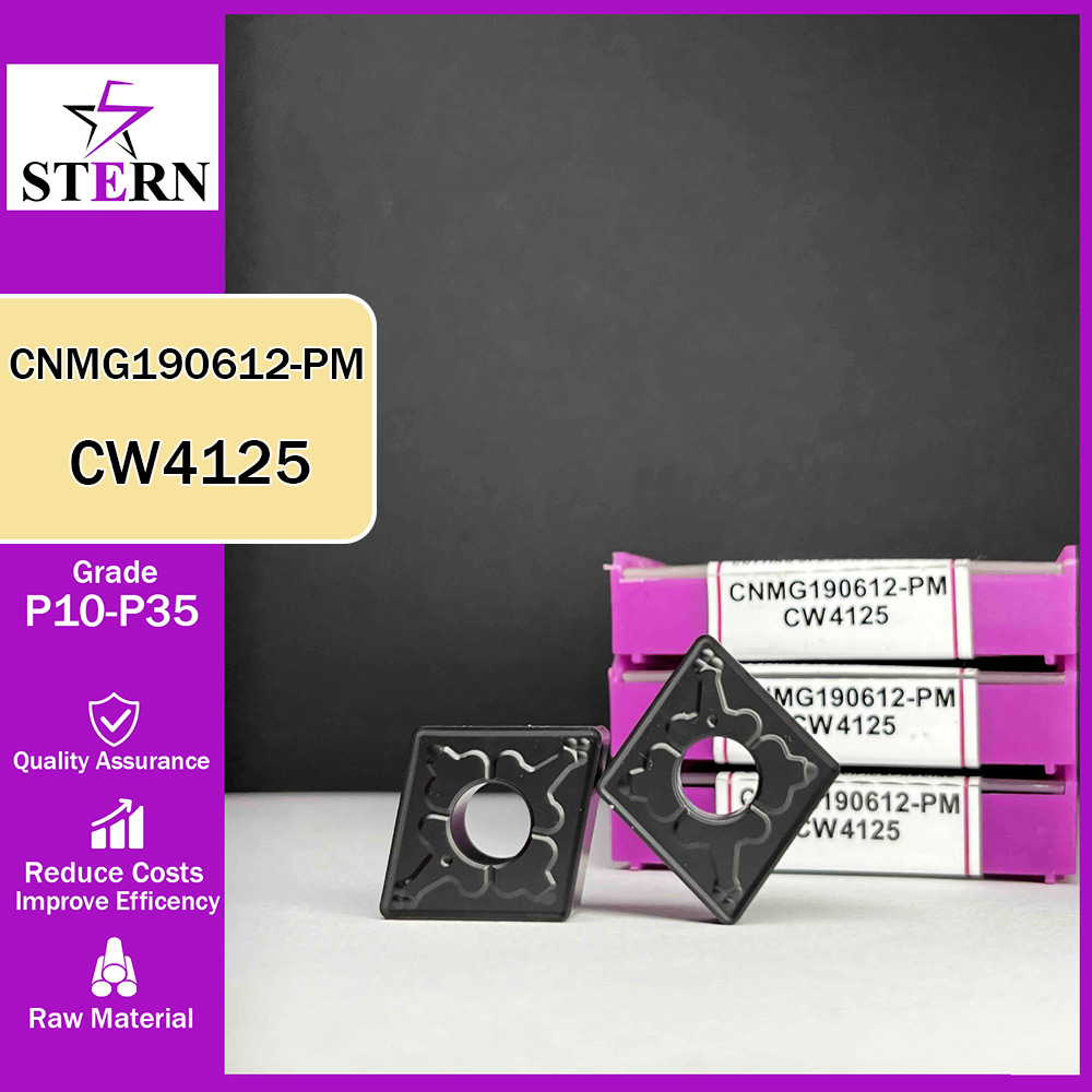 اینسرت تراشکاری فولاد STERN مدل CNMG190612 گرید CW4125