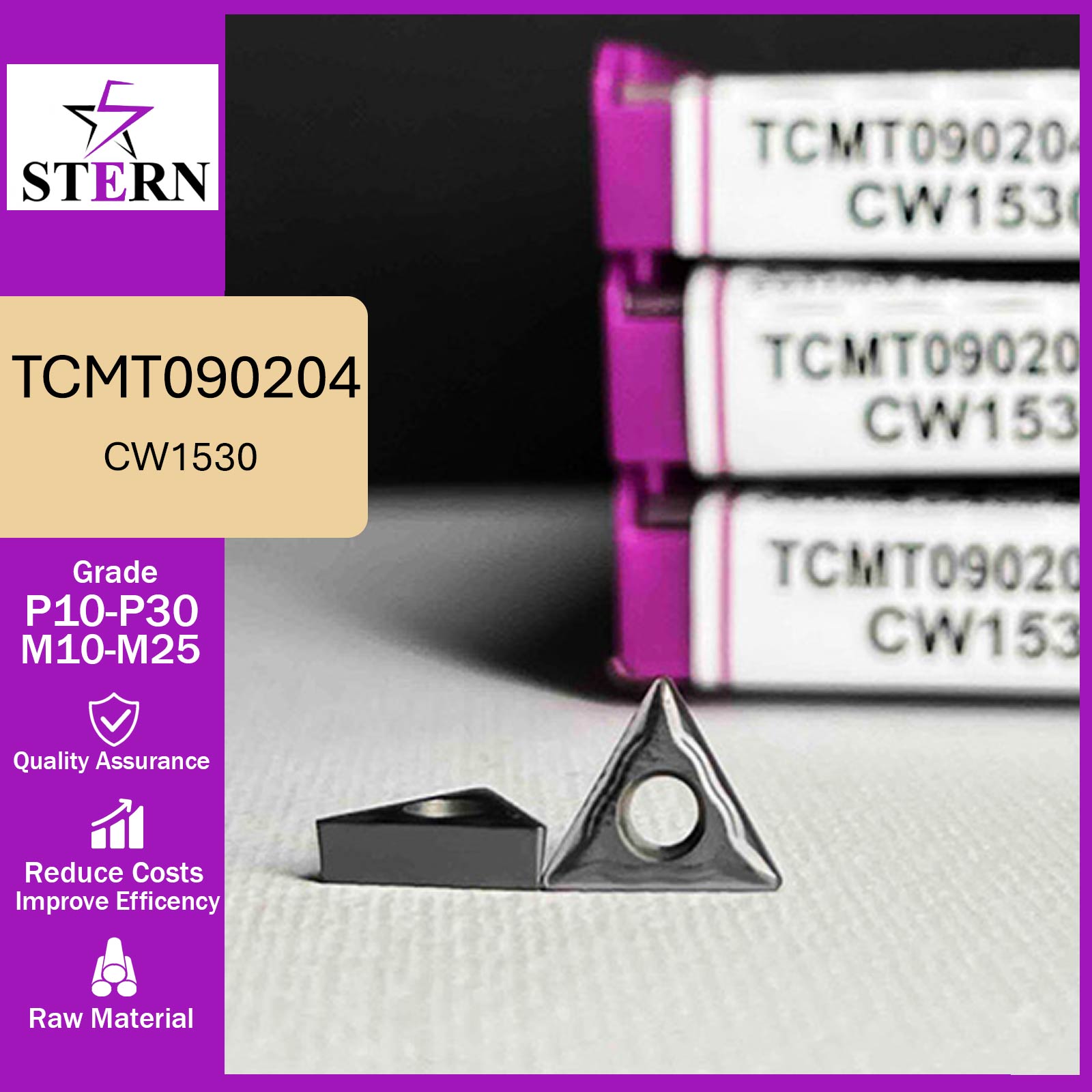 اینسرت تراشکاری STERN مدل TCMT09T304-TM گرید CW1530