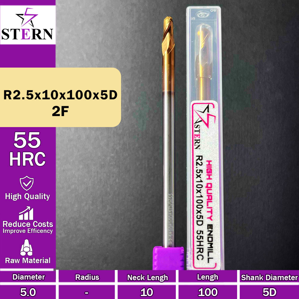 فرزانگشتی کارباید بالنوز R2.5*10*100*5D STERN