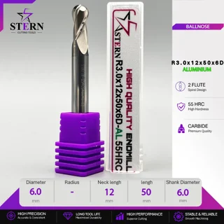 فرز انگشتی کارباید آلومینیوم بالنوز R3.0*12*50*6D STERN