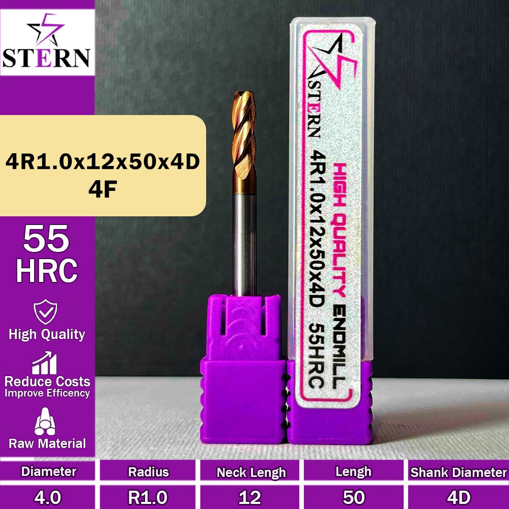 فرز کارباید تیپ ردیوس 4R1.0*12*50*4D STERN