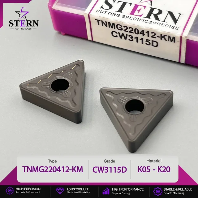 اینسرت تراشکاری STERN مدل TNMG220412-CW3115D مخصوص ماشینکاری چدن