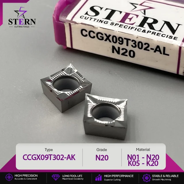 اینسرت STERN مدل CCGX09T302-N20 مخصوص تراشکاری و پرداخت آلومینیوم