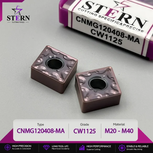 اینسرت STERN مدل CNMG120408-CW1125 مخصوص ماشینکاری استیل و استیل سخت