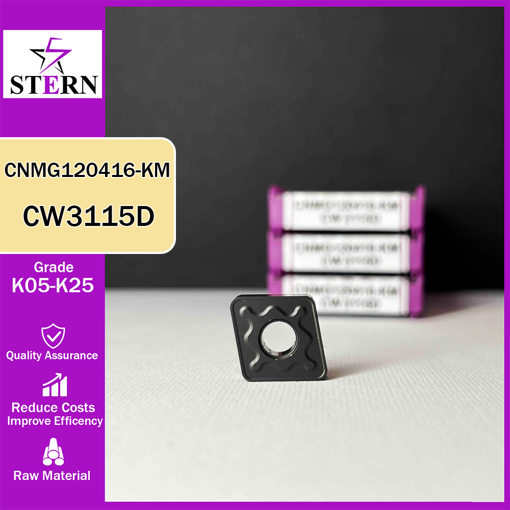 اینسرت تراشکاری چدن STERN مدل CNMG120416 گرید CW3115D