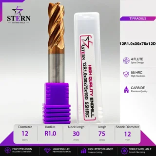 فرز انگشتی کارباید تیپ ردیوس 12R1.0*30*75*12D STERN
