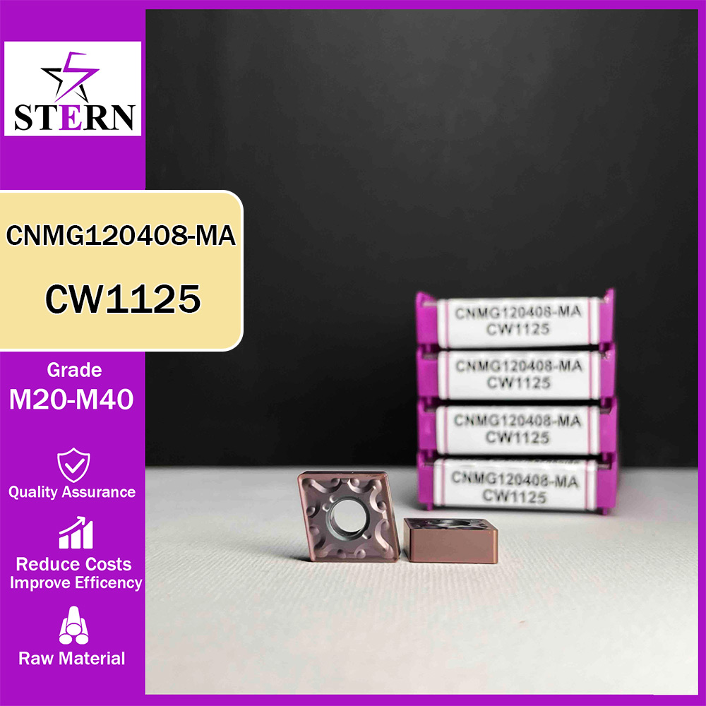 اینسرت تراشکاری استیل STERN مدل CNMG120408 گرید CW1125