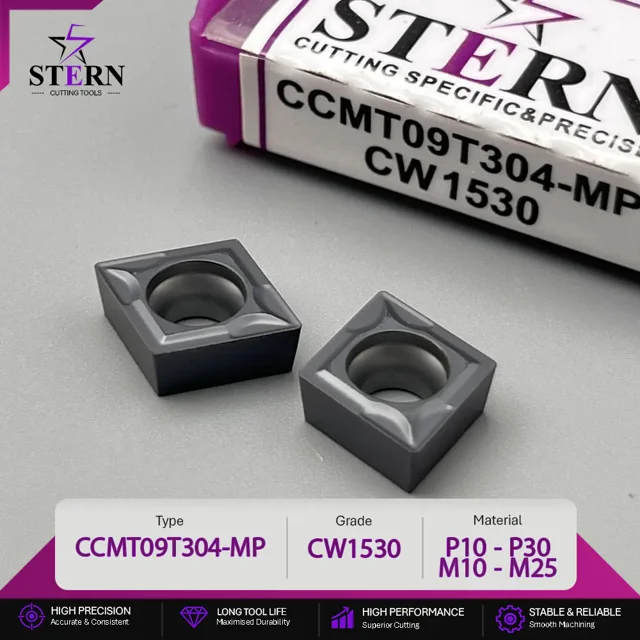اینسرت STERN مدل CCMT09T304-CW1530 مخصوص ماشینکاری فولاد و استیل