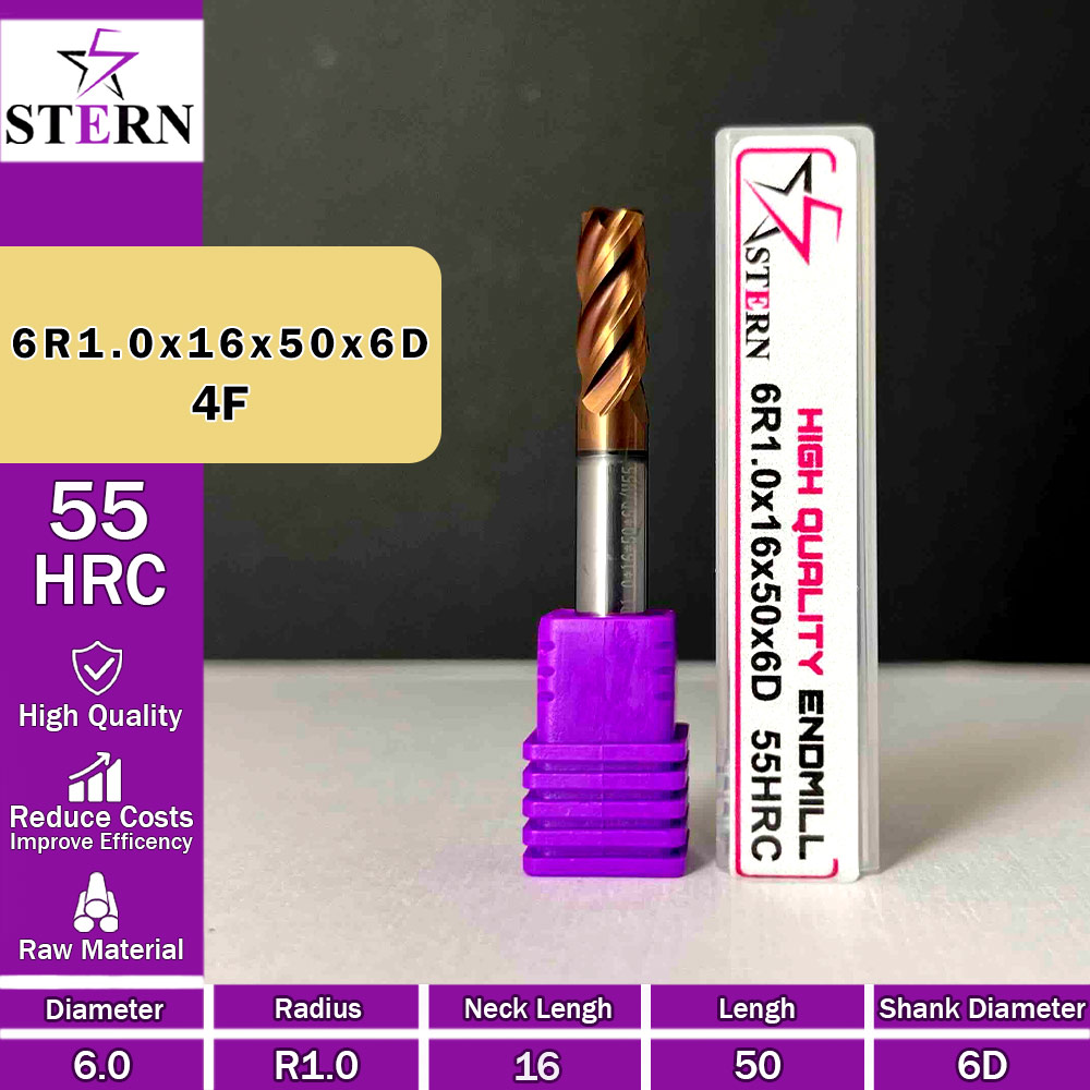 فرز کارباید تیپ ردیوس 6R1.0*16*50*6D STERN