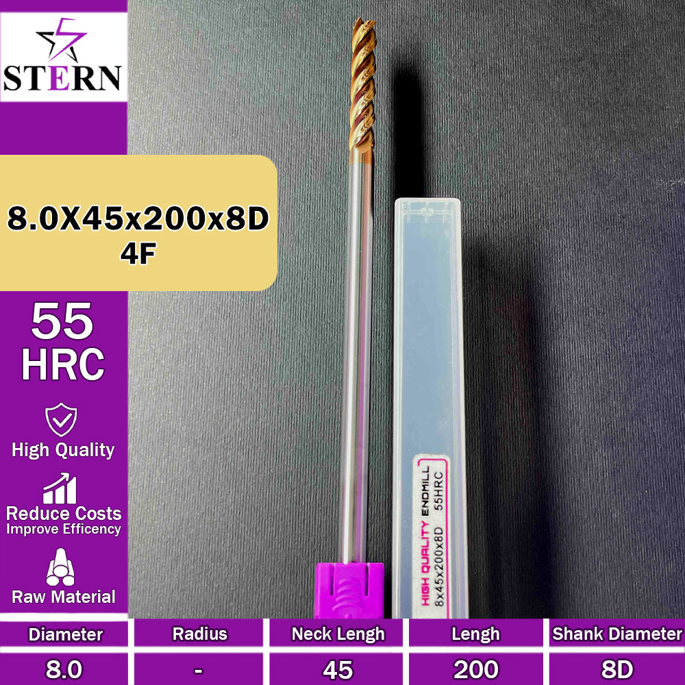 فرزانگشتی کارباید چهارپر STERN 8*45*200*8D