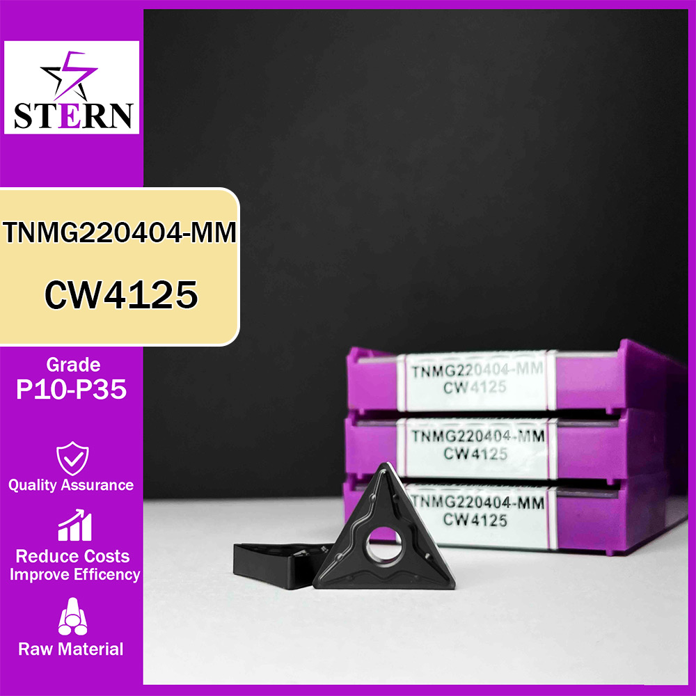 اینسرت تراشکاری فولاد STERN مدل TNMG220404 گرید CW4125