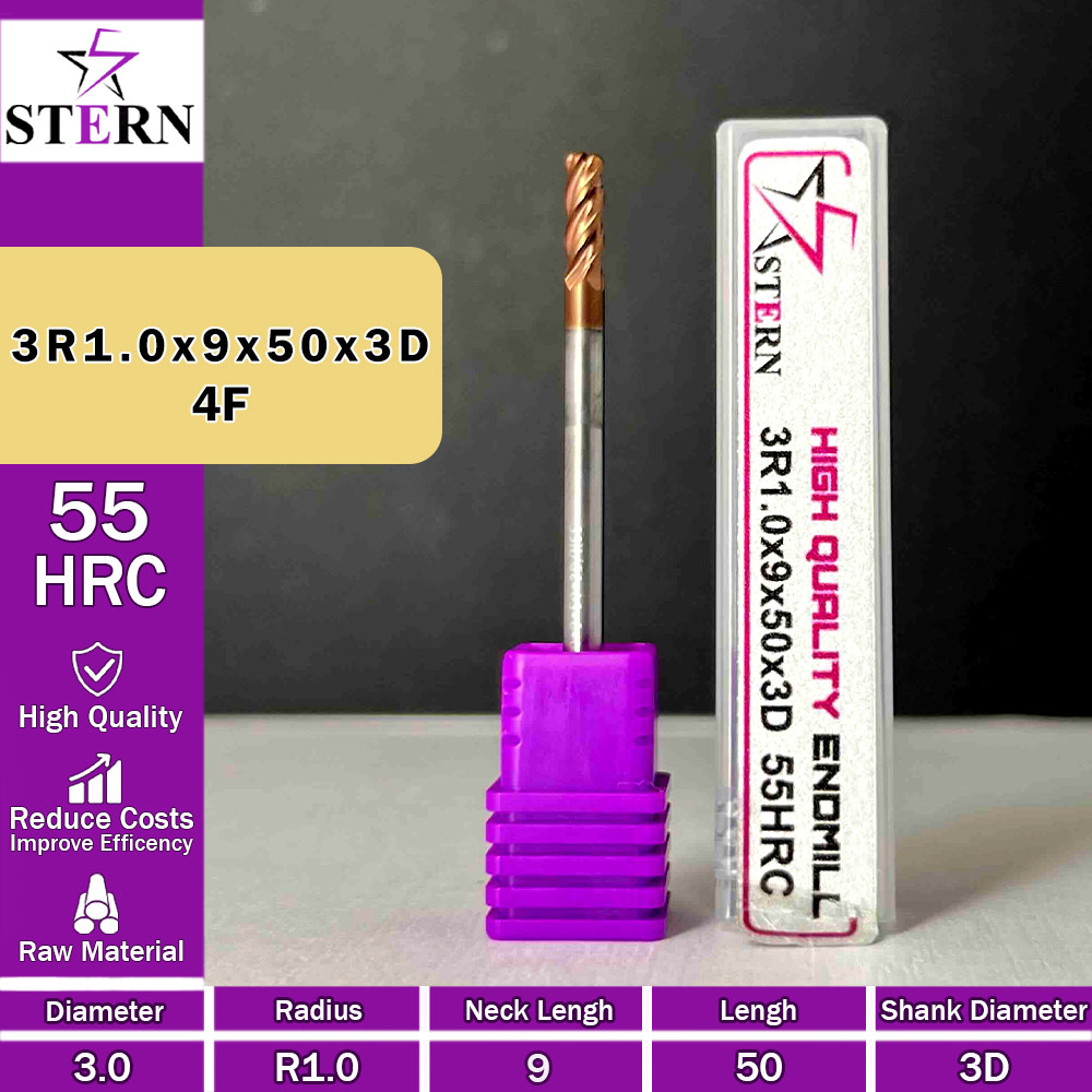 فرز کارباید تیپ ردیوس 3R1.0*9*50*3D STERN