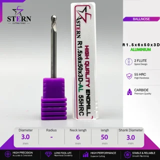 فرز انگشتی کارباید آلومینیوم بالنوز R1.5*6*50*3D STERN