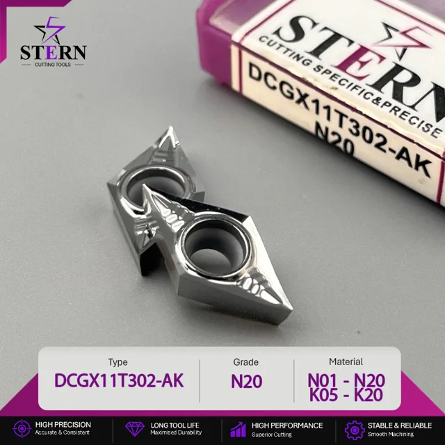 اینسرت تراشکاری STERN مدل DCGX11T302-N20 مخصوص ماشینکاری آلومینیوم