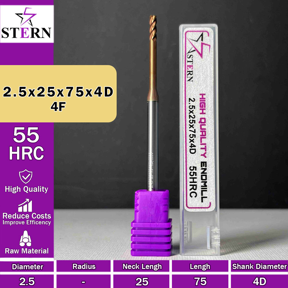 فرزانگشتی کارباید چهارپر STERN 2.5*25*75*4D