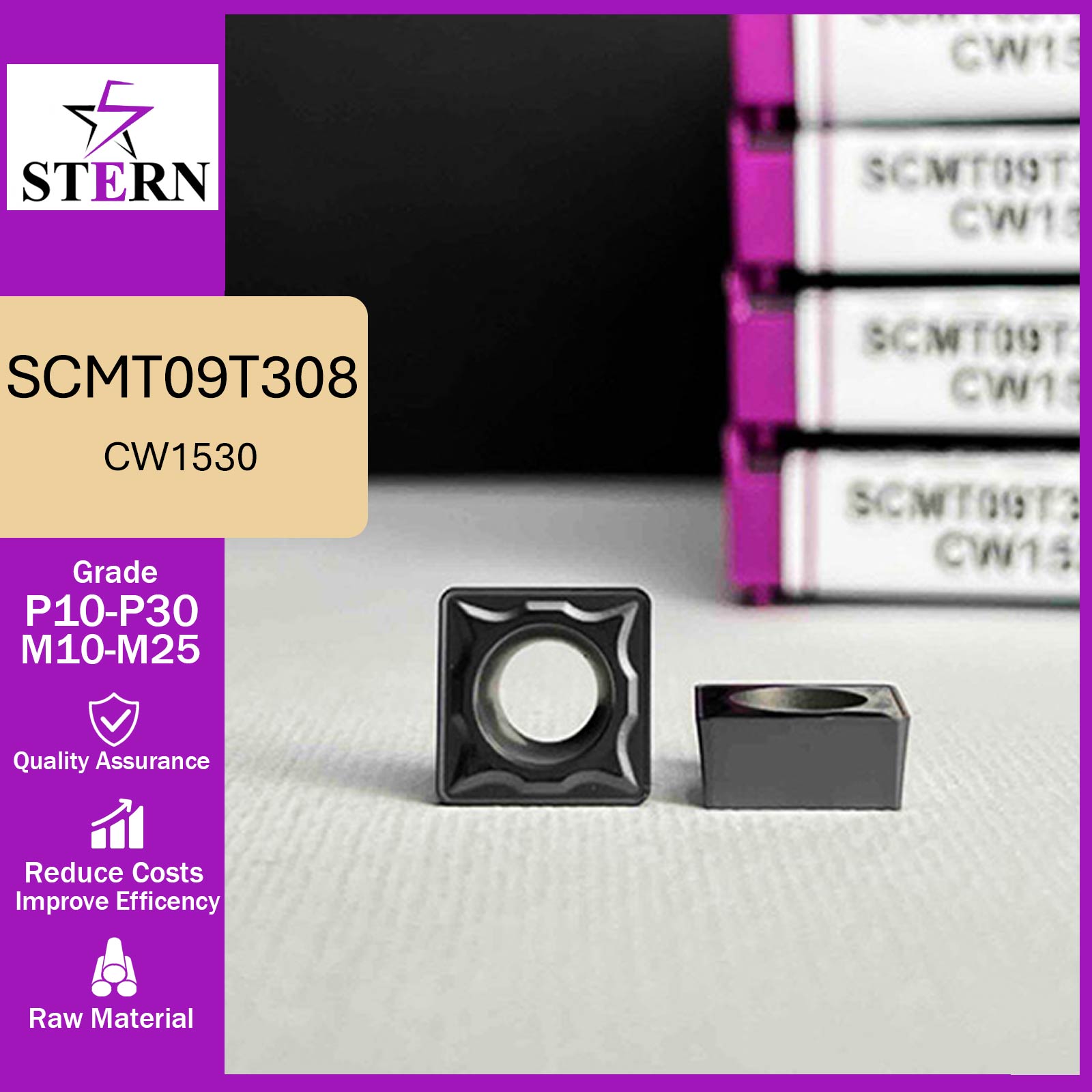 اینسرت فرزکاری STERN مدل SCMT09T308-MP گرید CW1530
