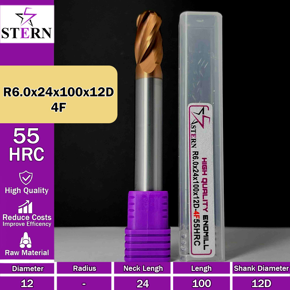 فرزانگشتی کارباید بالنوز چهارپر R6.0*24*100*12D STERN