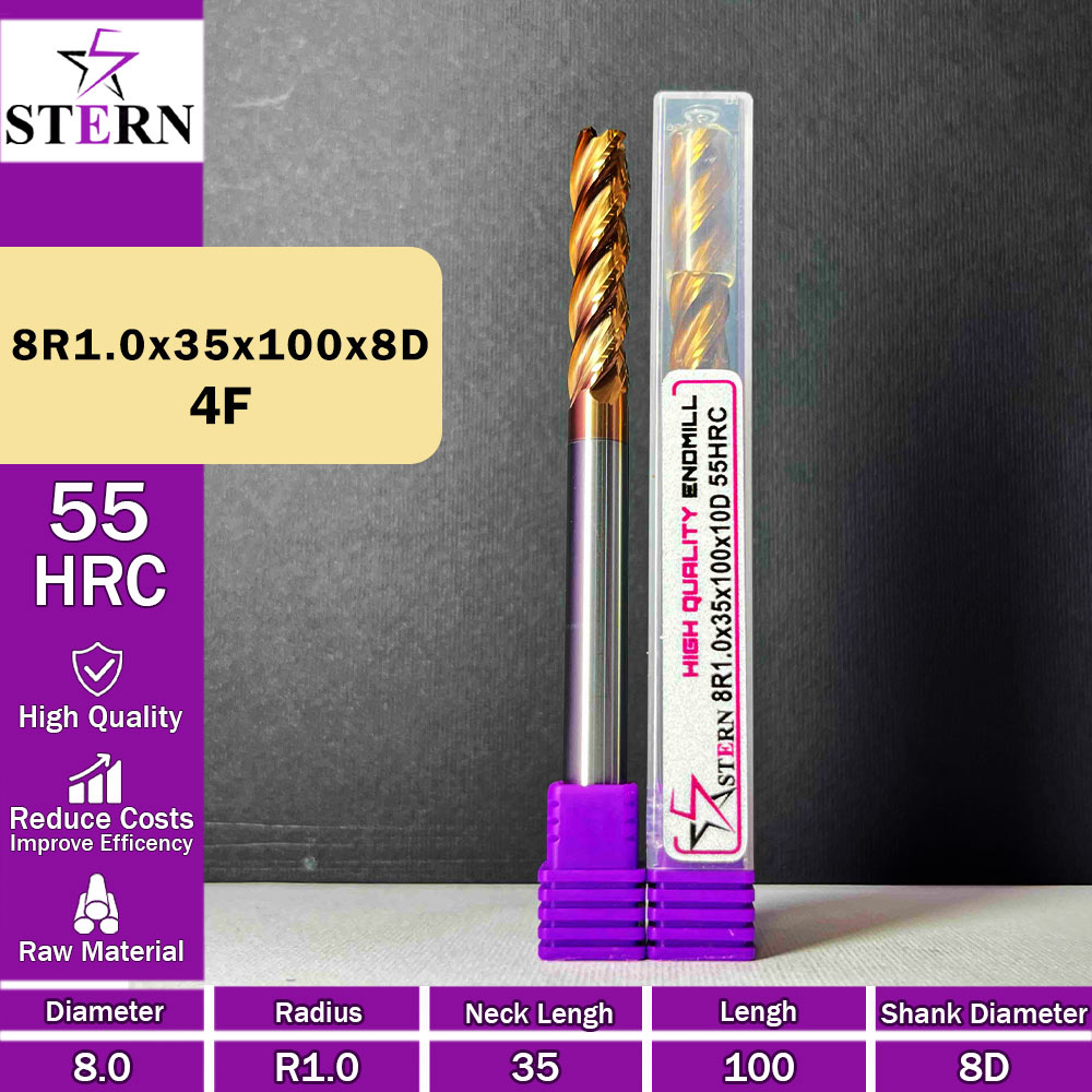 فرز کارباید تیپ ردیوس 8R1.0*35*100*8D STERN