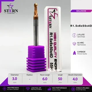 فرزانگشتی کارباید بالنوز دوپر R1.5*6*50*4D STERN