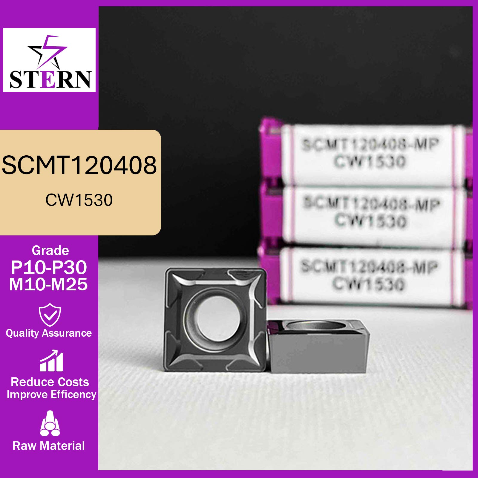 اینسرت فرزکاری STERN مدل SCMT120408-MP گرید CW1530