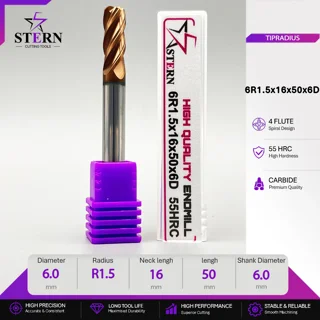 فرز انگشتی کارباید تیپ ردیوس 6R1.5*16*50*6D STERN