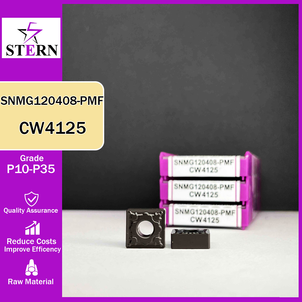 اینسرت تراشکاری فولاد STERN مدل SNMG120408-PMF گرید CW4125