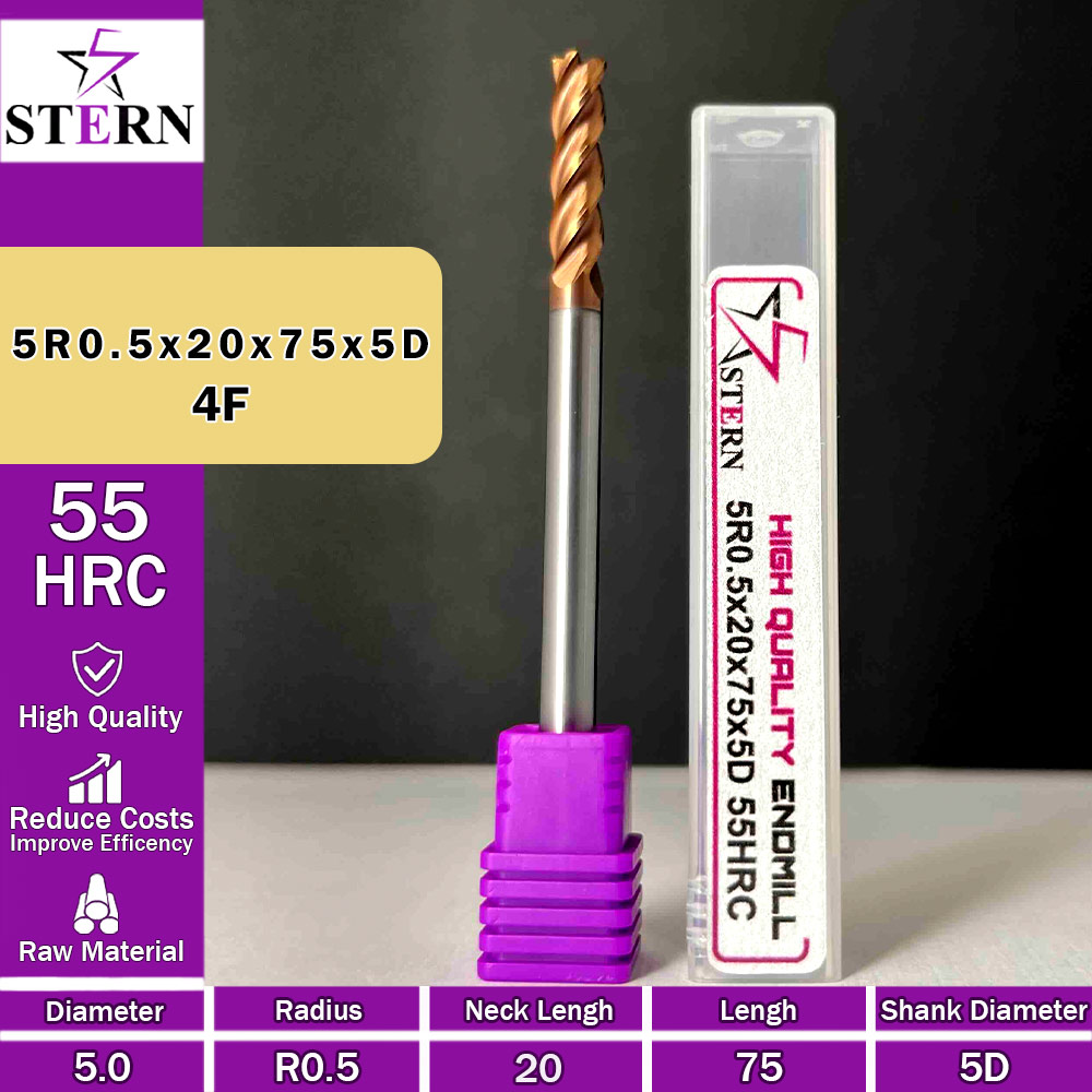فرز کارباید تیپ ردیوس 5R0.5*20*75*5D STERN