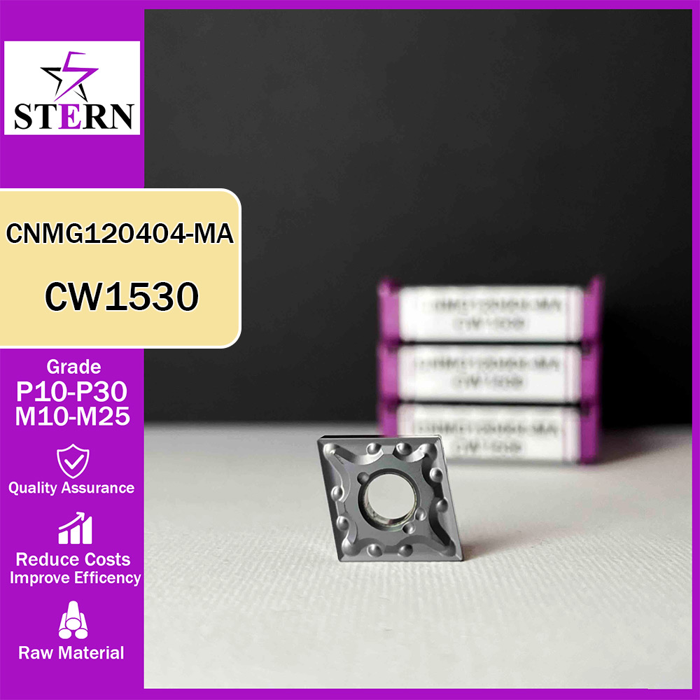 اینسرت تراشکاری فولادواستیل STERN مدل CNMG120404 گرید CW1530