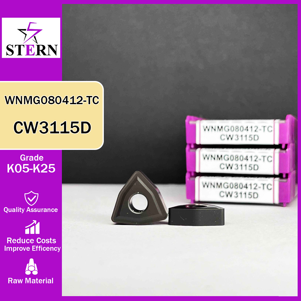 اینسرت تراشکاری چدن STERN مدل WNMG080412 گرید CW3115D
