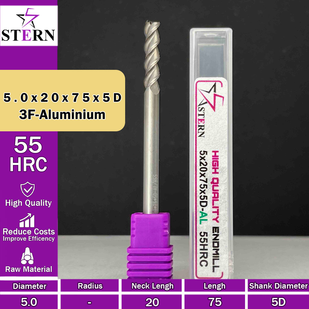 فرزکارباید آلومینیوم سه پر STERN 5*20*75*5D