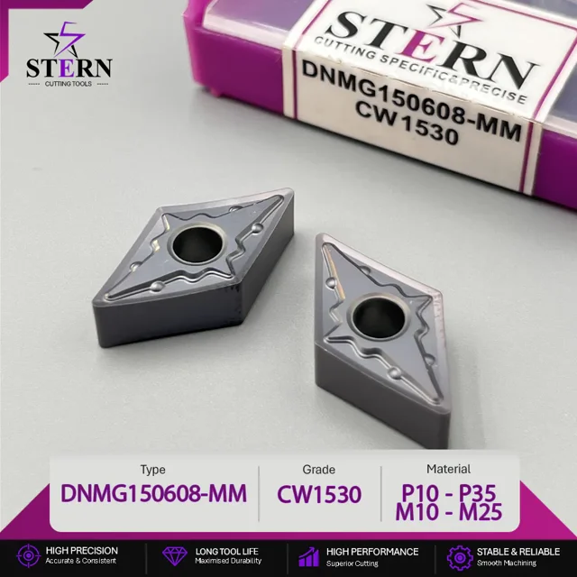 اینسرت تراشکاری STERN مدل DNMG150608-CW1530 مخصوص ماشینکاری فولاد و استیل