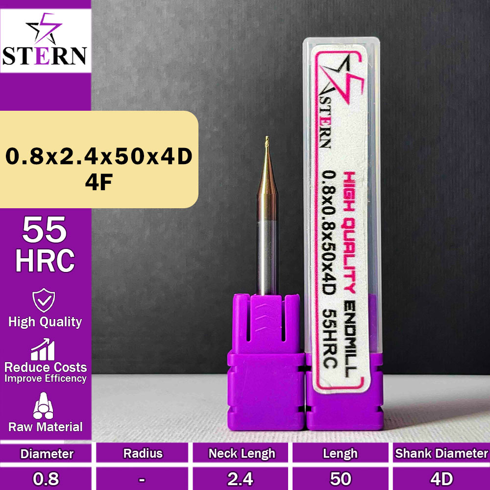 فرزانگشتی کارباید اعشاری  STERN 0.8*2.4*50*4D