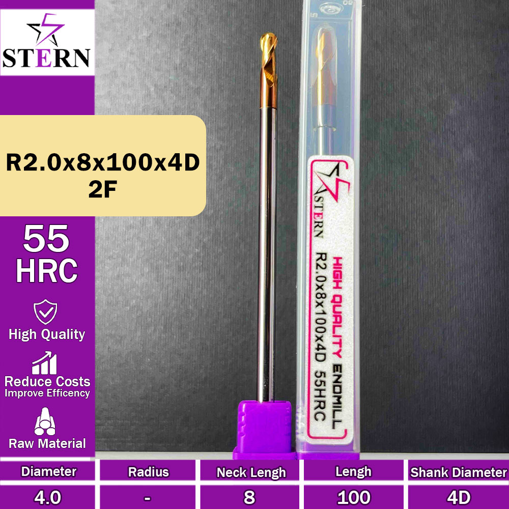 فرزانگشتی کارباید بالنوز R2.0*8*100*4D STERN