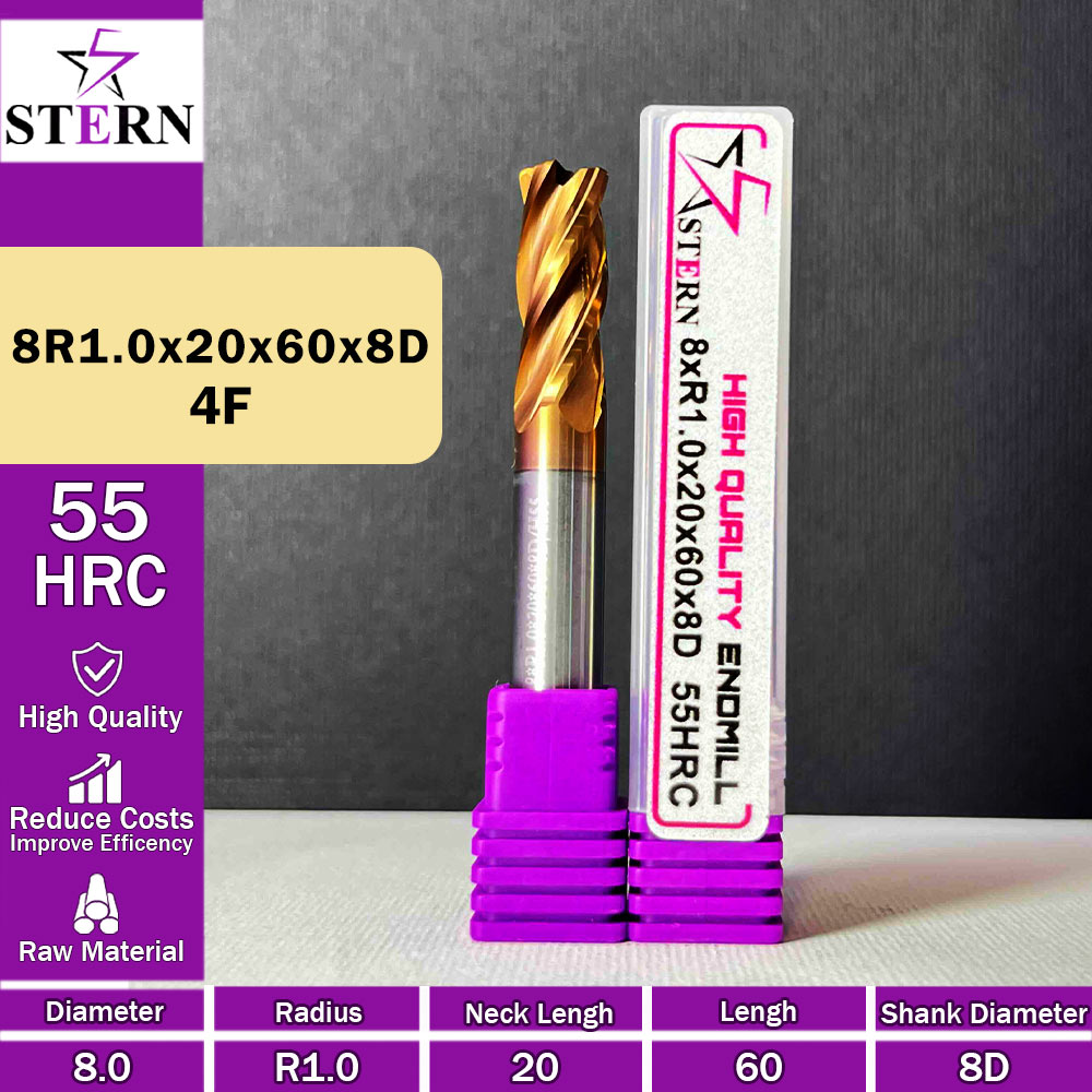 فرز کارباید تیپ ردیوس 8R1.0*20*60*8D STERN