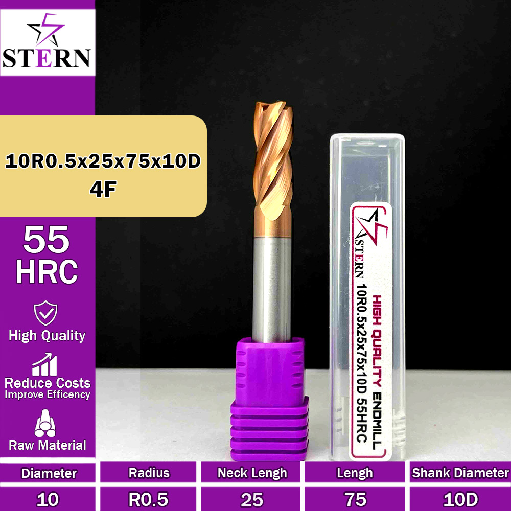فرز کارباید تیپ ردیوس 10R0.5*25*75*10D STERN