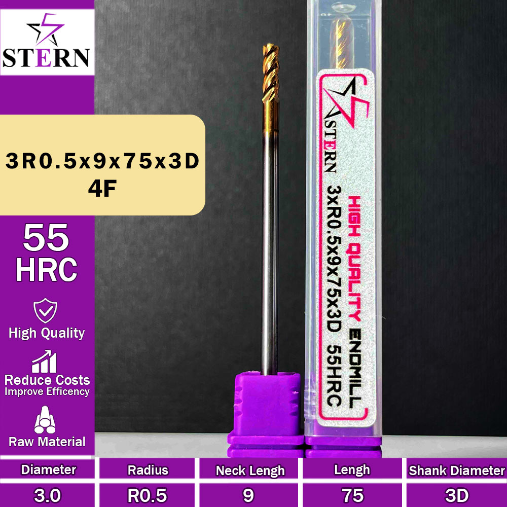فرز کارباید تیپ ردیوس 3R0.5*9*75*3D STERN