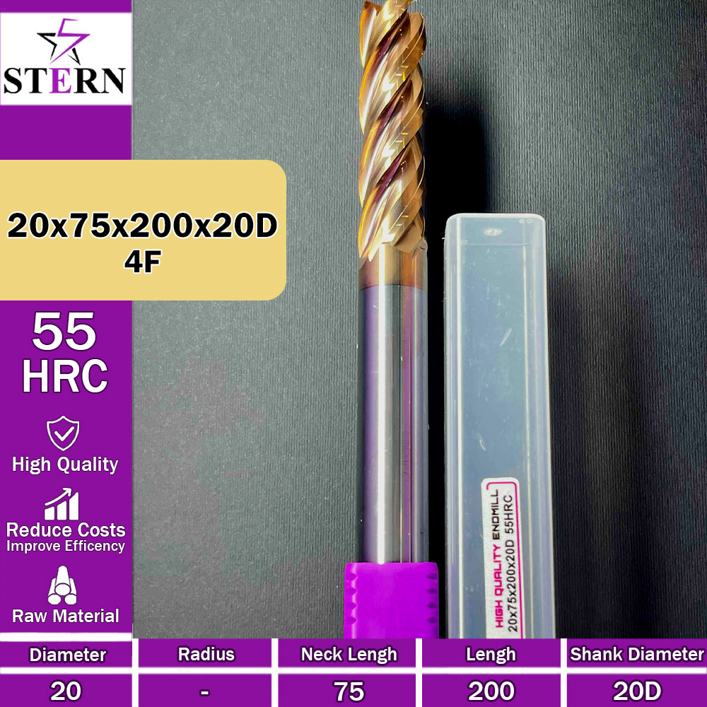 فرزانگشتی کارباید چهارپر STERN 20*75*200*20D