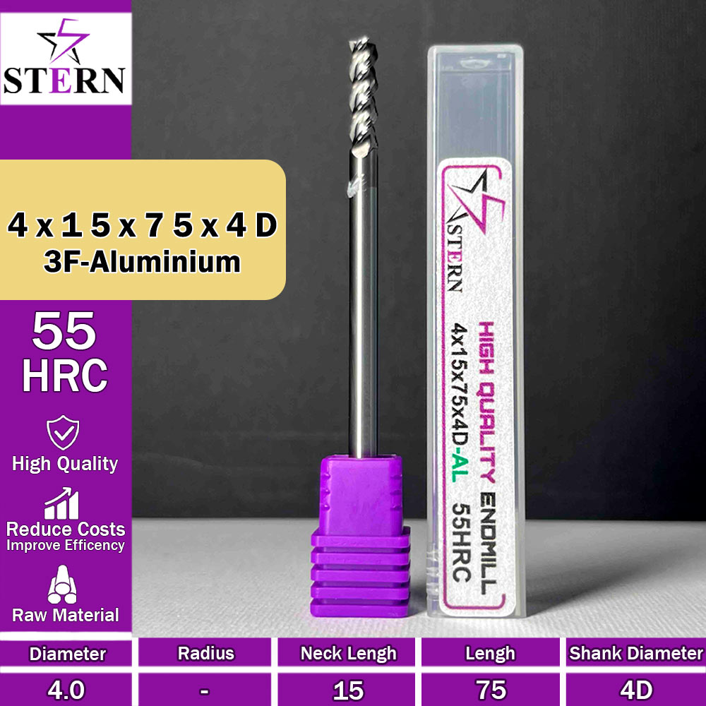 فرزکارباید آلومینیوم سه پر STERN 4*15*75*4D