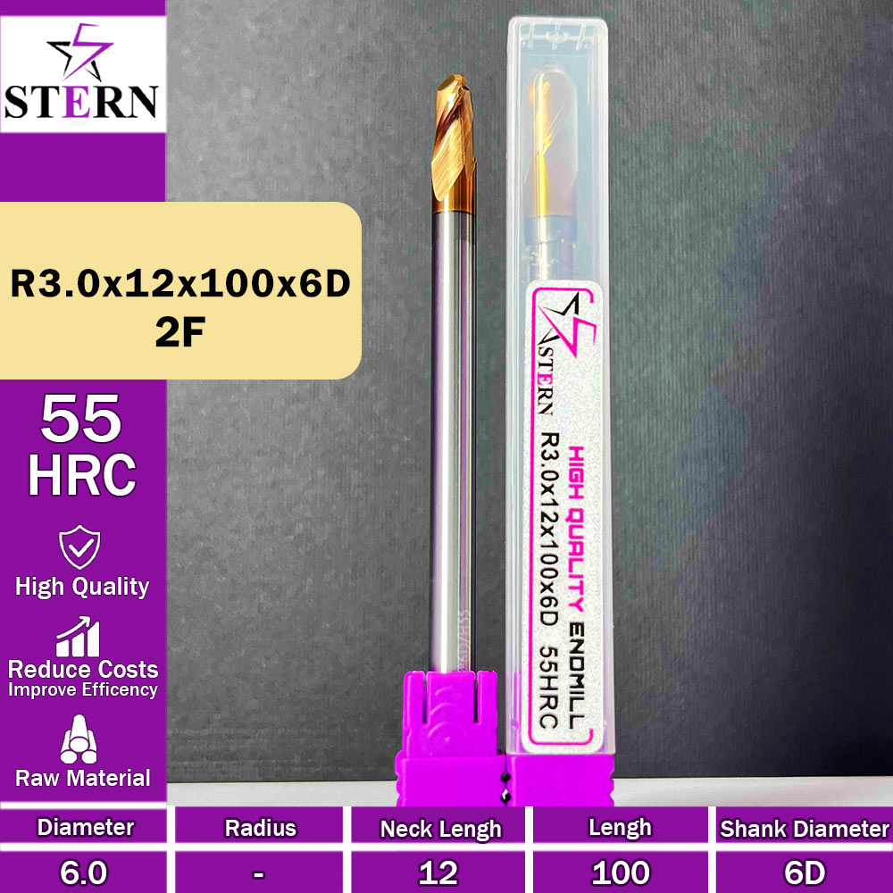 فرزانگشتی کارباید بالنوز R3.0*12*100*6D STERN