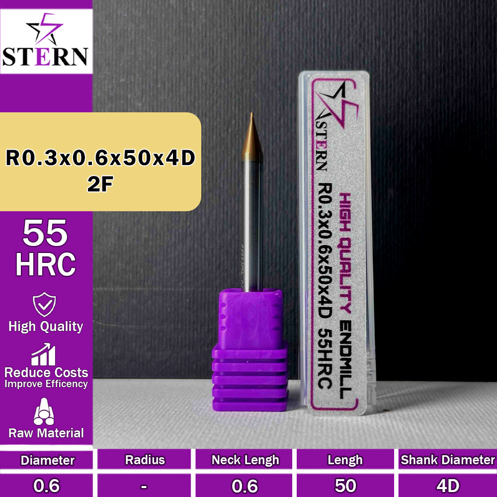 فرزانگشتی کارباید بالنوز اعشاری R0.3*0.6*50*4D STERN
