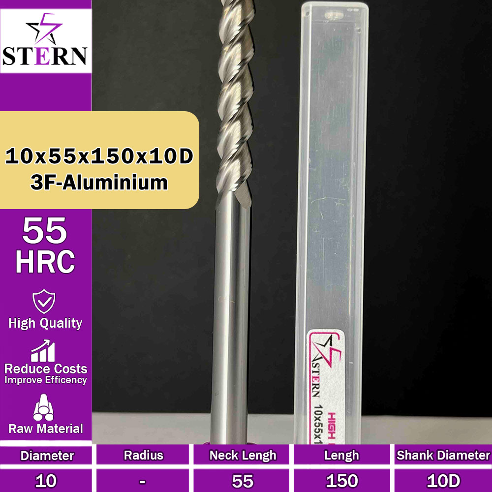 فرزکارباید آلومینیوم سه پر STERN 10*45*150*10D