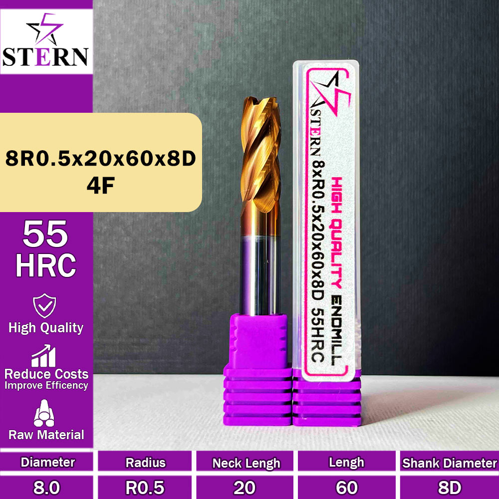 فرز کارباید تیپ ردیوس 8R0.5*20*60*8D STERN