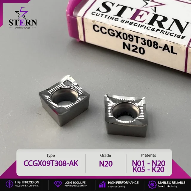 اینسرت STERN مدل CCGX09T308-N20 مخصوص تراشکاری و پرداخت آلومینیوم